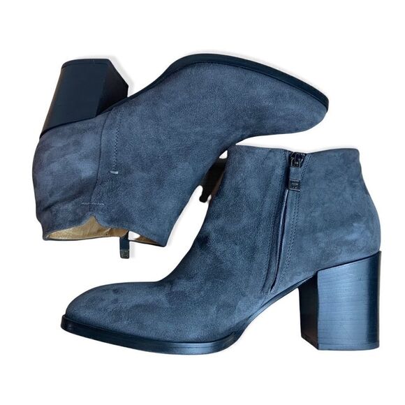 Alberto Fermani Anzio Grey Suede Block Heel Ankle Boot Size 40 - Picture 2 of 8